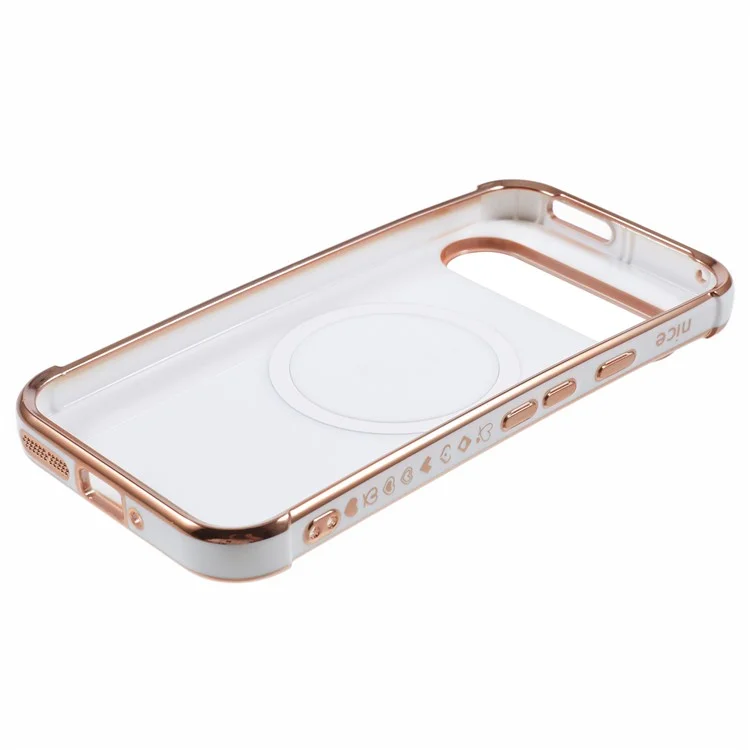 Für Google Pixel 9 / Pixel 9 Pro Case Kompatibel Mit Magsafe Electroplated TPU -telefonabdeckung Hohle Liebesherzen - Elfenbeinweiß