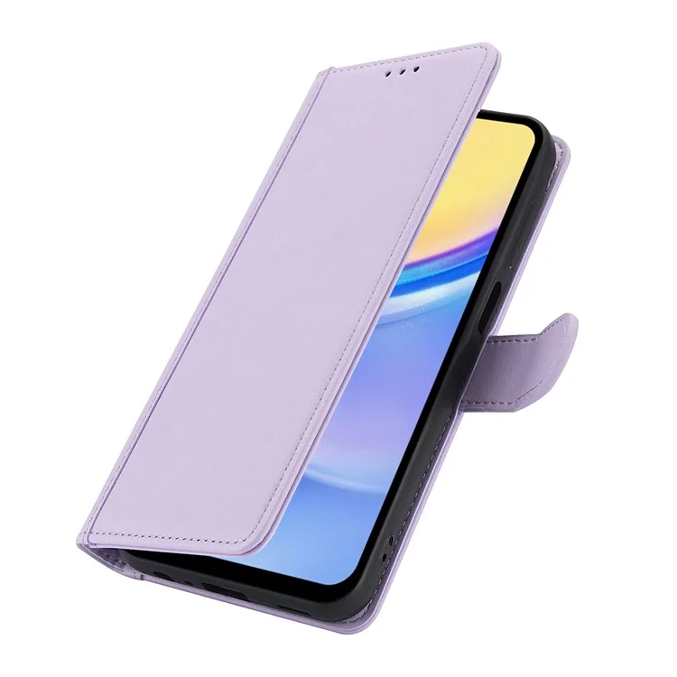 SY-003 Para Samsung Galaxy A15 4G / 5G Case PU Puerto Vista de Cuero Vista de la Billetera Con Correa Para la Mano - Púrpura