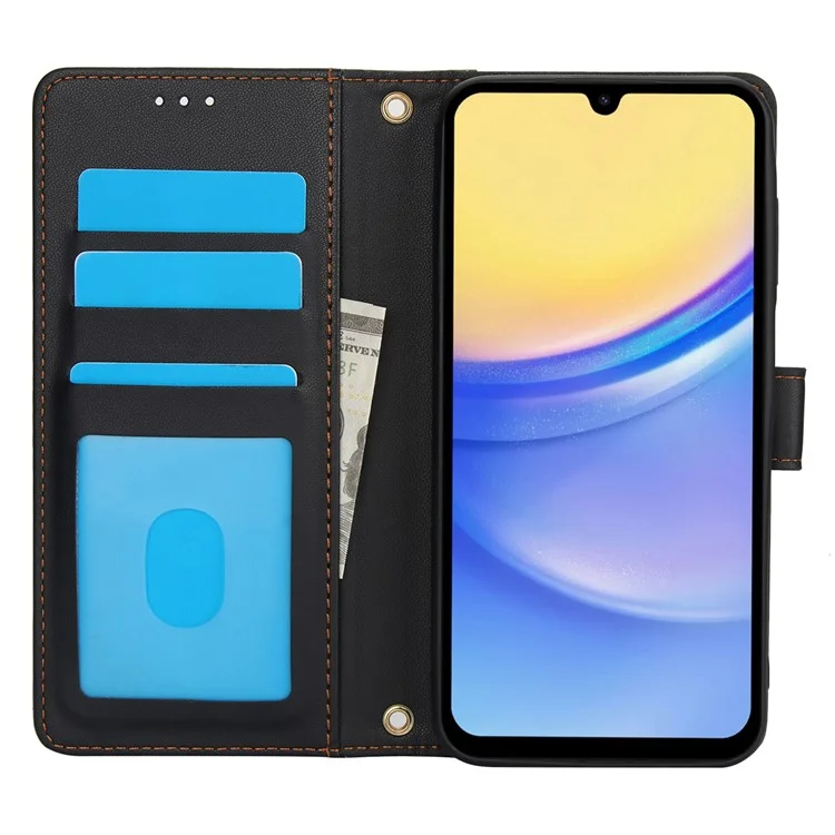 SY-003 Per Samsung Galaxy A55 Case PU in Pelle PU Visualizza il Portafoglio Telefonico Con Cinturino - Nero