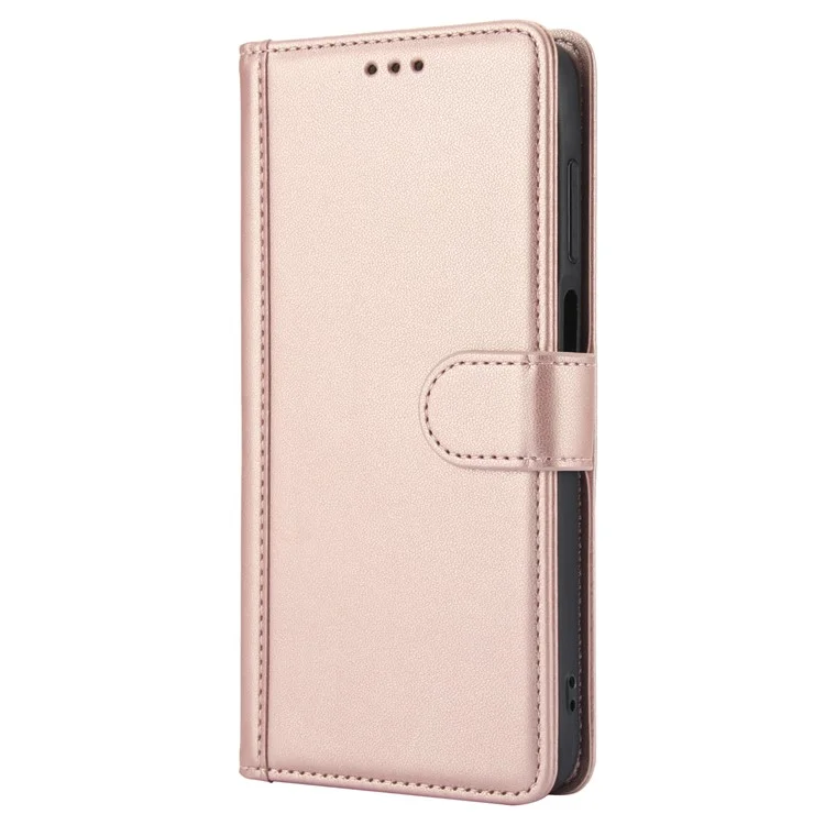 SY-003 Pour Samsung Galaxy S24 Case de Support en Cuir PU Viette du Portefeuille Téléphone Avec Sangle à Main - Rose