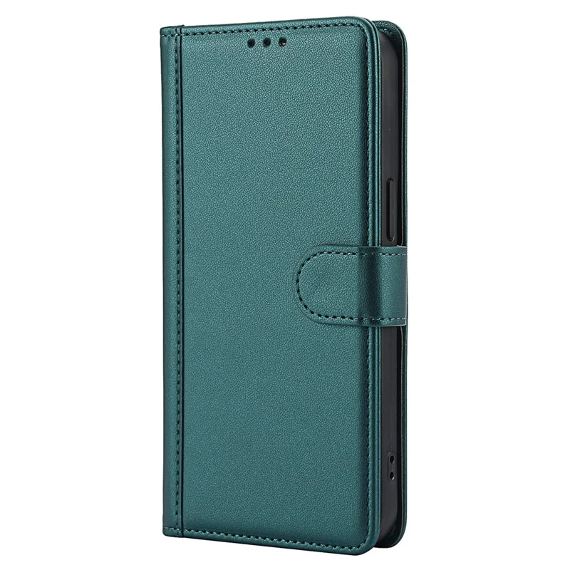 SY-003 For iPhone 14 Pro Max Case PU Leather Stand View Phone Wallet Cover with Hand Strap - Green