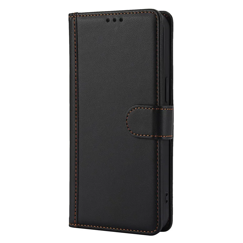 SY-003 Für Iphone 15 Hülle PU Lederständer Telefon Brieftaschenabdeckung Mit Handgurt - Schwarz