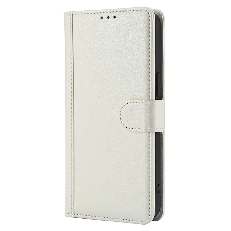 SY-003 Für Iphone 15 Plus / 14 Plus -hülle PU Leather Stand View Telefon Brieftaschenabdeckung Mit Handgurt - Weiß