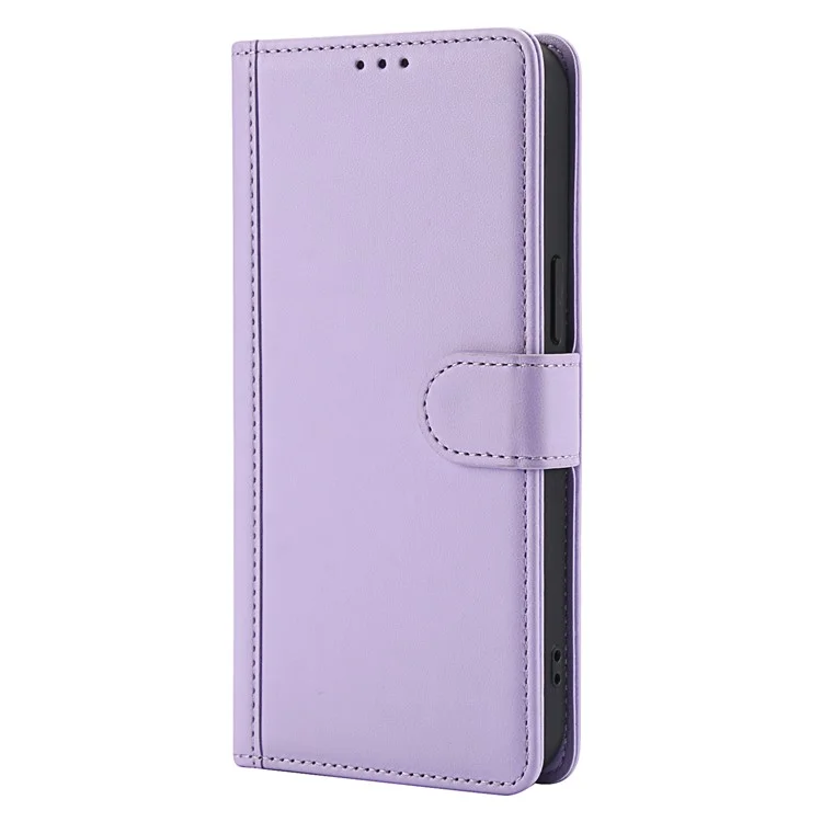 SY-003 Für Iphone 15 Pro Case PU Leather Stand Ansicht Phone Brieftaschenabdeckung Mit Handgurt - Lila