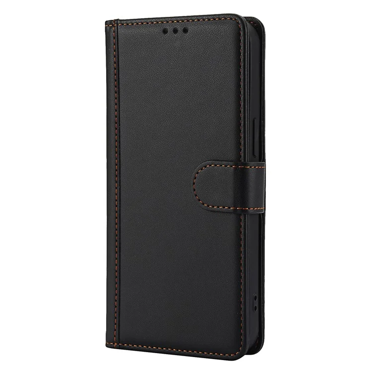 SY-003 Für Iphone 16 Plus Hülle PU Leather Stand Ansicht Phone Brieftaschenabdeckung Mit Handgurt - Schwarz