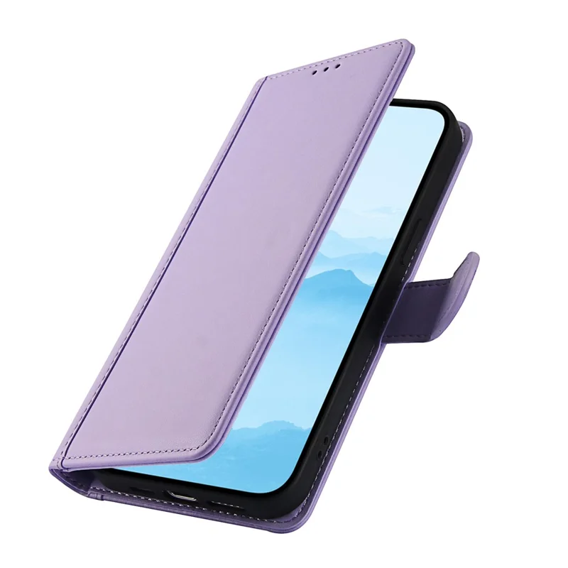 SY-003 Para Iphone 16 Pro Max Case PU pu Cuero Vista a la Billetera de la Billetera Con Correa Para la Mano - Púrpura