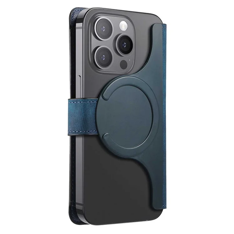 Cubierta de Teléfono Desmontable Magnético de Caseneo MW-03S Para Una Billetera de Cuero Retro de 6.9 Pulgadas - Azul