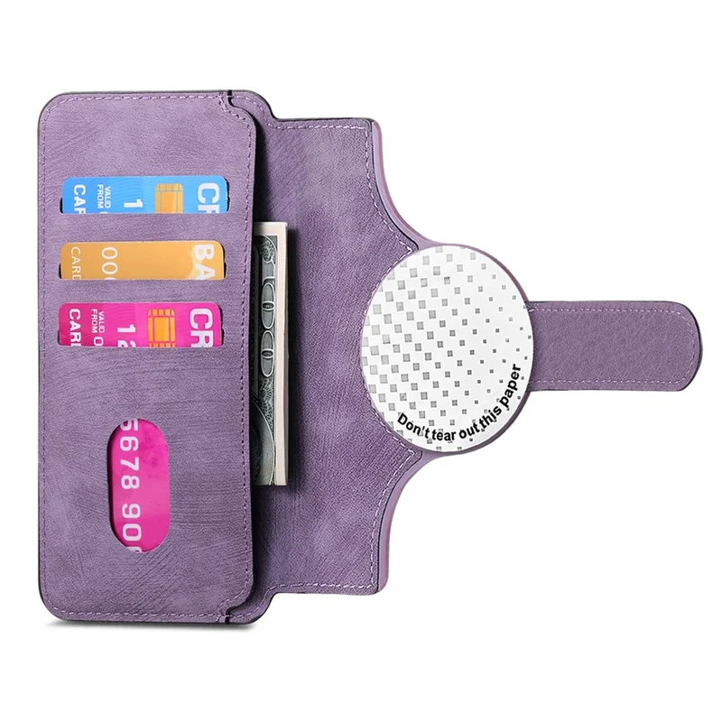 CASENEO MW-03S Magnetic Detachable Phone Cover for 6.1 inch Phone Retro Leather Wallet Stand - Purple