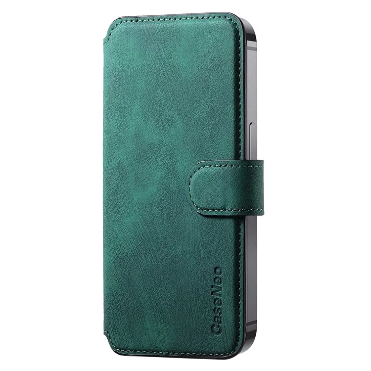 CASENEO MW-03S Magnetic Detachable Phone Cover for 6.4 inch Phone Retro Leather Wallet Stand - Green