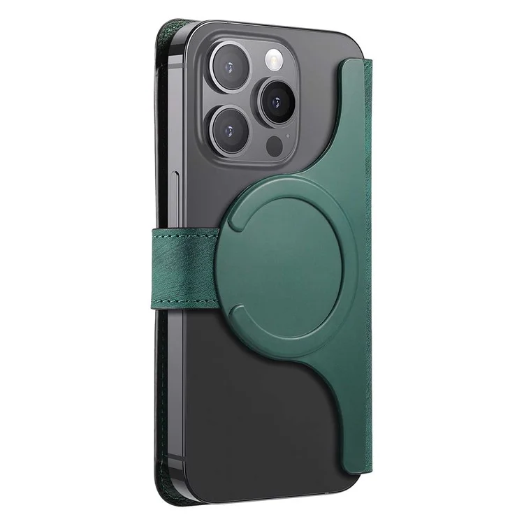 CASENEO MW-03S Magnetic Detachable Phone Cover for 6.4 inch Phone Retro Leather Wallet Stand - Green
