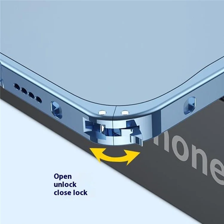 Для Iphone 16 Металлический Прозрачный Корпус, Совместимый с Крышкой Magsafe Safety Bock Back - Синий
