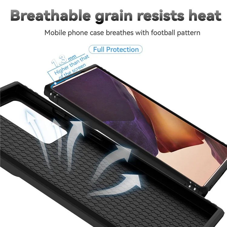 For Samsung Galaxy Note20 Ultra / Note20 Ultra 5G Metal Ring Kickstand PC + TPU Phone Case with Slide Camera Protection - Black