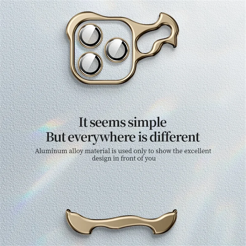 For iPhone 16 Pro Max Bumper Case Metal Frameless Shockproof Cover with Camera Lens Protector - Black