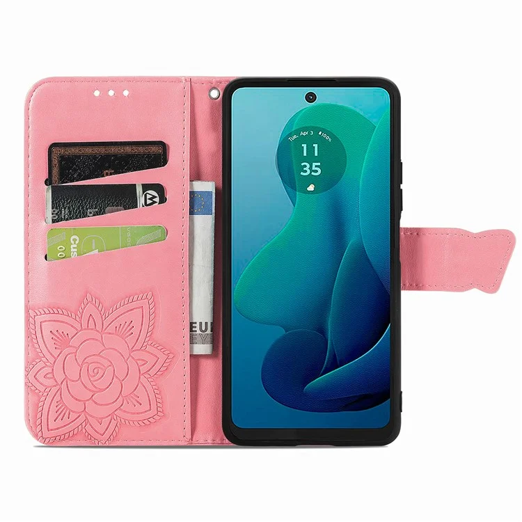 Для Motorola Moto G 5G (2024) Case PU - Розовый