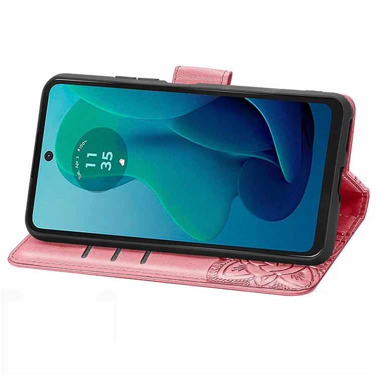 Для Motorola Moto G 5G (2024) Case PU - Розовый