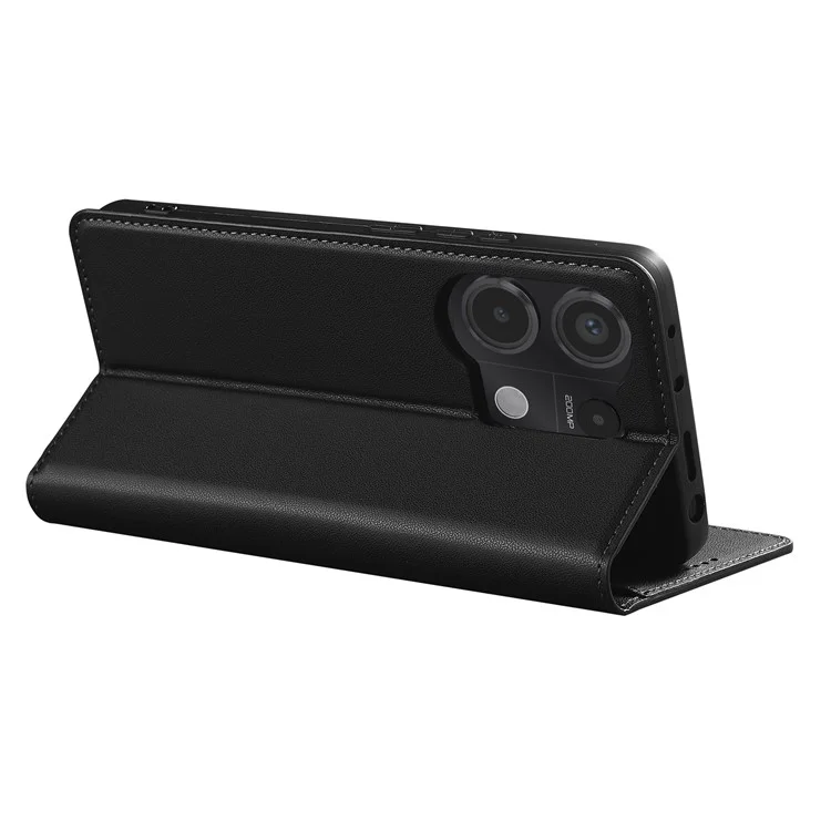 LC.IMEEKE L1 Series para Xiaomi Poco M6 Pro 4G / Redmi Note 13 Pro 4G Funda de Piel de PU Tipo Cartera con Soporte - Negro