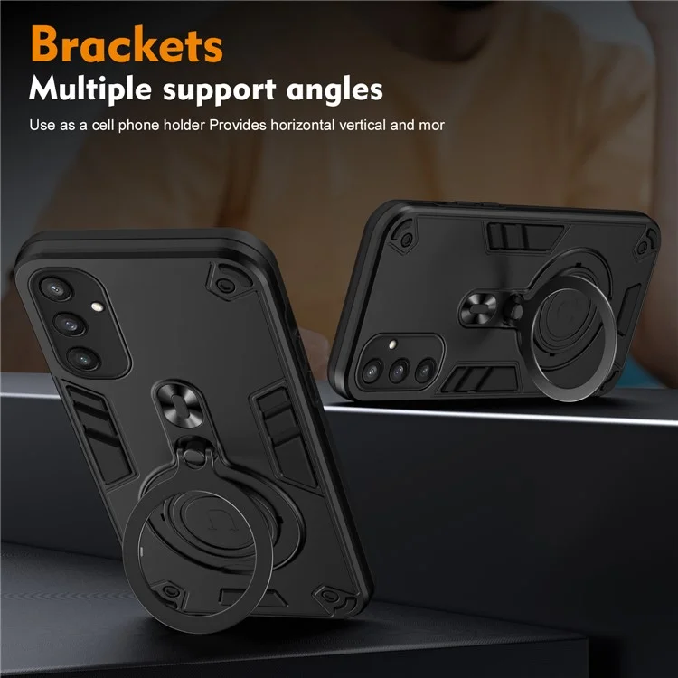 Для Samsung Galaxy S24 Case Rowtable Kickstand PC+TPU Защита от Выпадения Телефона. - Черный