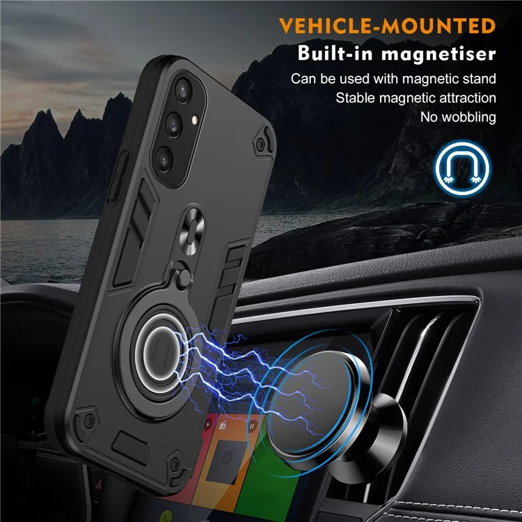 Для Samsung Galaxy S24 Case Rowtable Kickstand PC+TPU Защита от Выпадения Телефона. - Черный