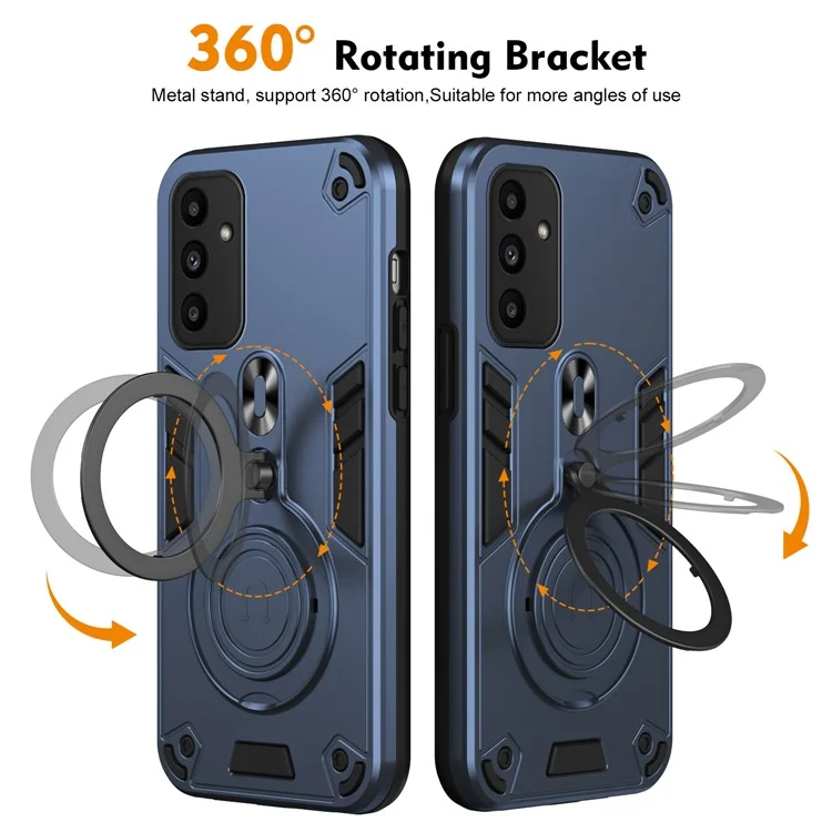 Pour Samsung Galaxy A15 4G / 5G Case Rotatif Kickstand pc + Tpu Drop Protection Téléphone Cover - Bleu