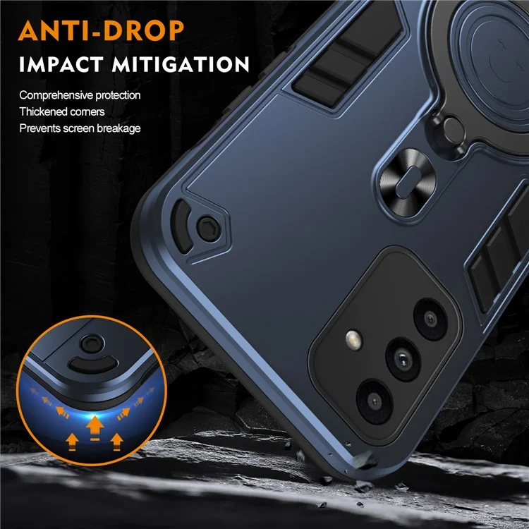 Pour Samsung Galaxy A15 4G / 5G Case Rotatif Kickstand pc + Tpu Drop Protection Téléphone Cover - Bleu