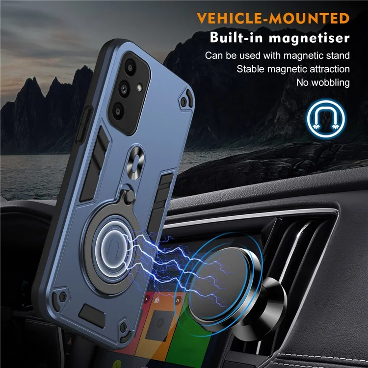 Pour Samsung Galaxy A15 4G / 5G Case Rotatif Kickstand pc + Tpu Drop Protection Téléphone Cover - Bleu