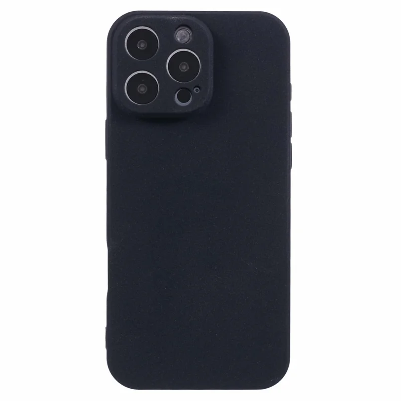 For iPhone 16 Pro Max Case Matte TPU Non-Slip Protective Phone Cover - Black