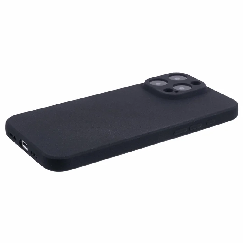 For iPhone 16 Pro Max Case Matte TPU Non-Slip Protective Phone Cover - Black