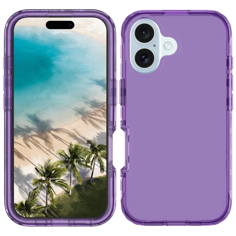 Für iPhone 16 Plus Case Stoßfest TPU+PC Hybrid Handyhülle - Lila