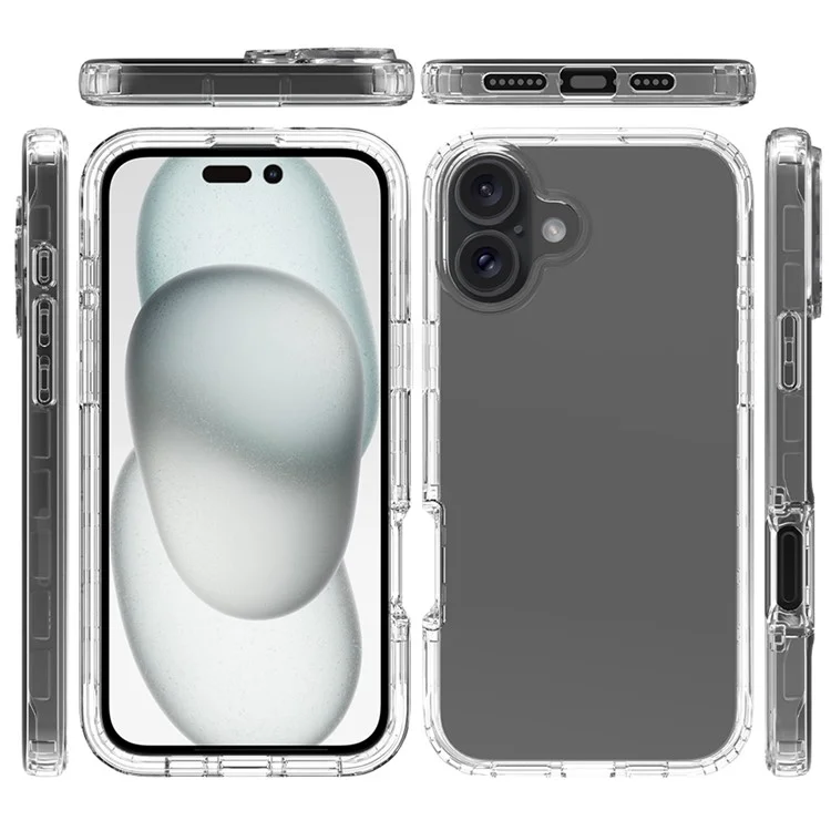 Для Iphone 16 Plus Case Tpu+пк с Полной Защитой от Shoper -надежного Телефона с Защитой Для Домашних Животных - Прозрачный