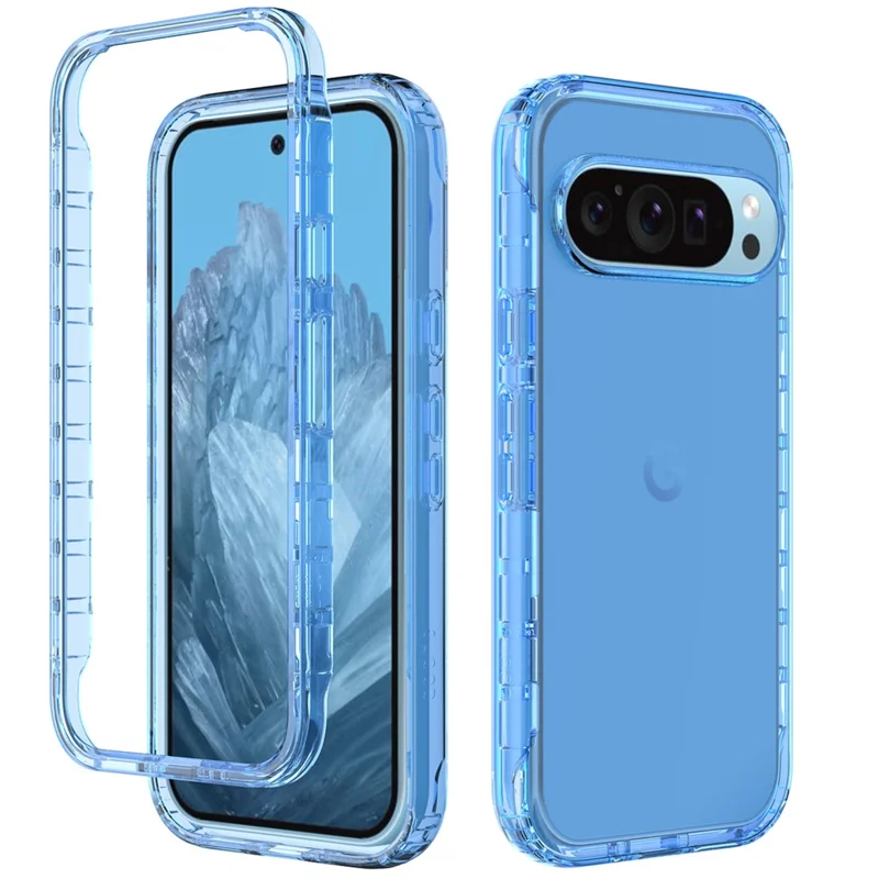 For Google Pixel 9 Pro XL Case Shockproof TPU+PC Hybrid Phone Cover - Blue