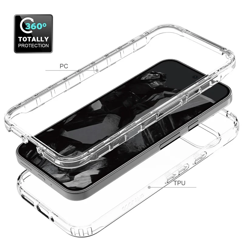 For Google Pixel 9 Pro XL Case Shockproof TPU+PC Hybrid Phone Cover - Blue