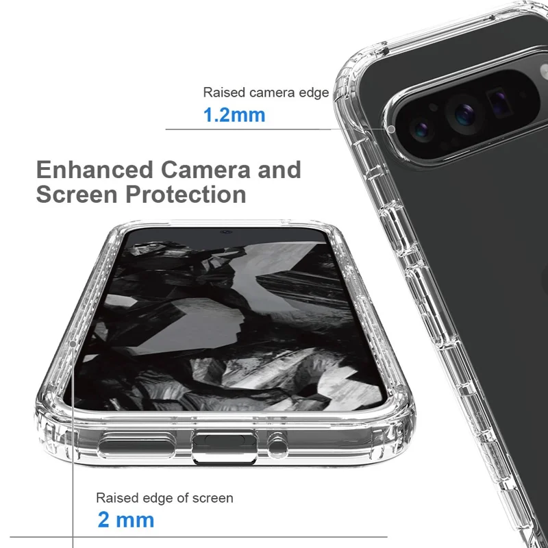 For Google Pixel 9 Pro XL Case Shockproof TPU+PC Hybrid Phone Cover - Blue