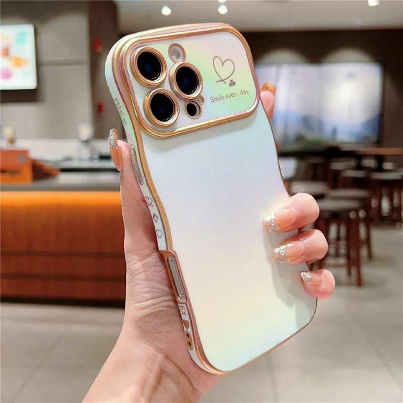 Для Iphone 16 Pro Max Case Case Chore Love Heart Tpu Phone Cover Rididescent Gradient - Красочный Белый