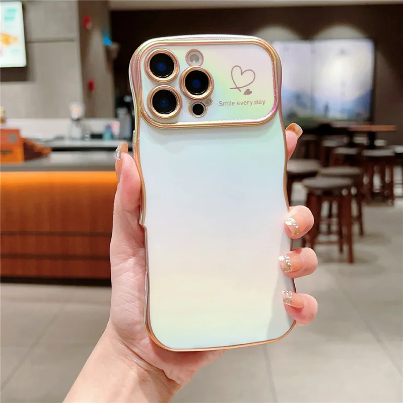 Для Iphone 16 Pro Max Case Case Chore Love Heart Tpu Phone Cover Rididescent Gradient - Красочный Белый