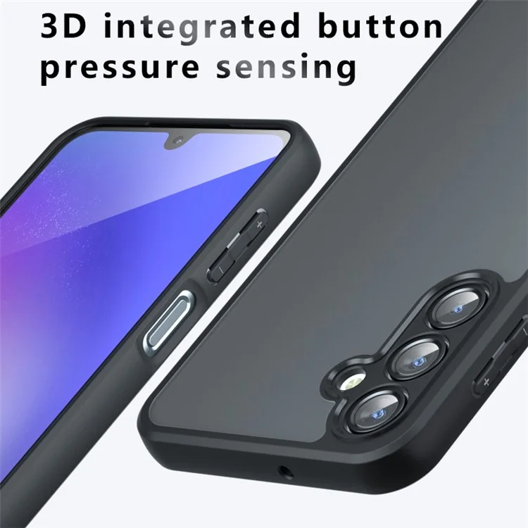 For Samsung Galaxy A16 5G / A16 4G Case Skin-Touch TPU+PC Matte Phone Shell, Transparent Black