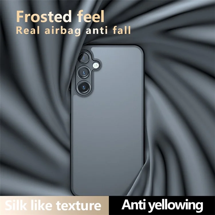 For Samsung Galaxy A16 5G / A16 4G Case Skin-Touch TPU+PC Matte Phone Shell, Transparent Black