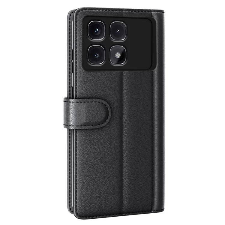 Для Xiaomi Redmi K70 Ultra Case Onuine Split Leather Phone Cover Card Card Card Card - Черный