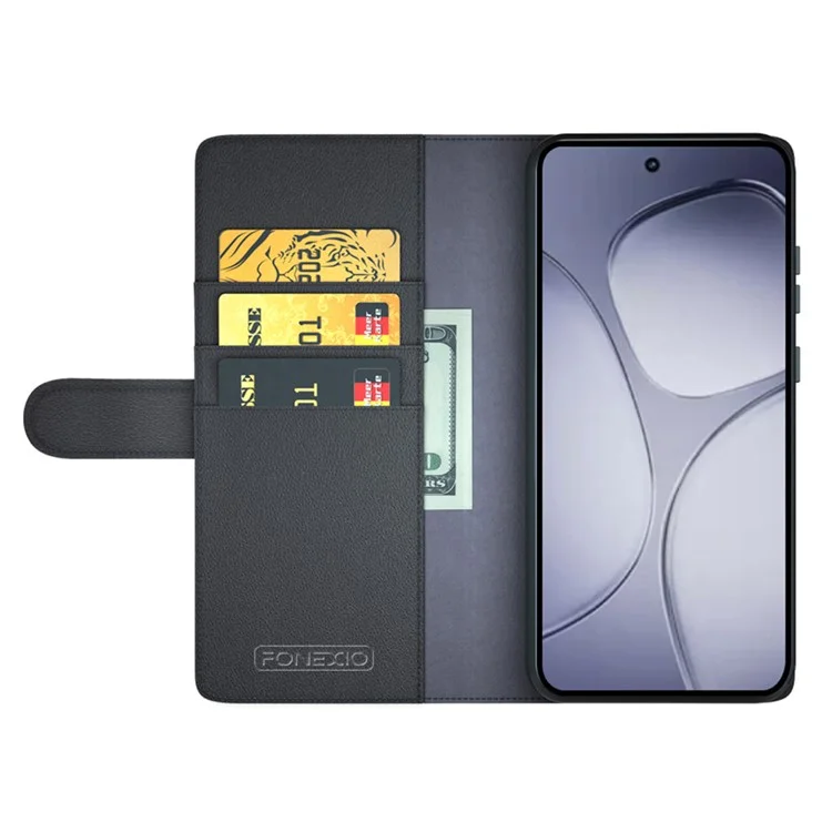 Для Xiaomi Redmi K70 Ultra Case Onuine Split Leather Phone Cover Card Card Card Card - Черный