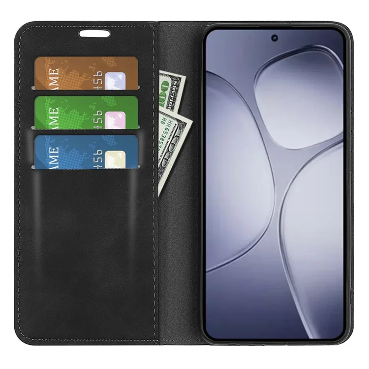 Für Xiaomi Redmi K70 Ultra Case Skin-touch-leder-brieftasche Telefonabdeckung - Schwarz
