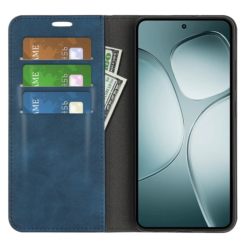 Für Xiaomi 14T Case Skin-Touch Leder Wallet Phone Cover - Blau