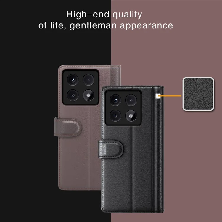 Para Xiaomi 14T Pro Case Genuine Split Leather Phone Cover Wallet Card Slot - Preto