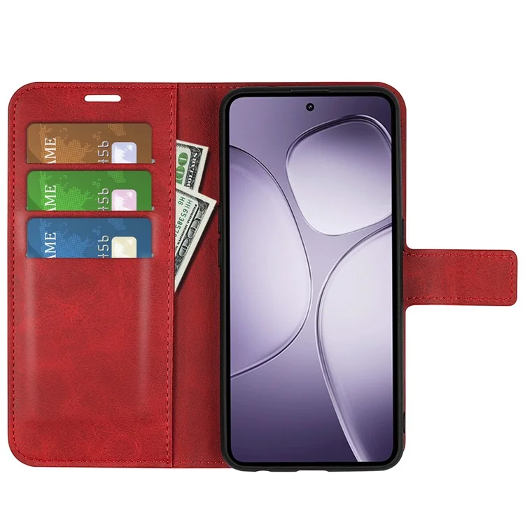 Para Xiaomi 14t Pro Stand Case Anti-srcratch Toced de Terneros Texturo Cubierta - Rojo