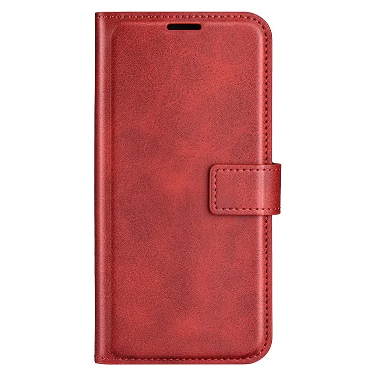 Para Xiaomi 14t Pro Stand Case Anti-srcratch Toced de Terneros Texturo Cubierta - Rojo