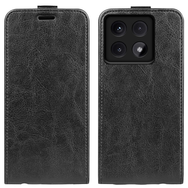 For Xiaomi 14T Pro Case with Card Slots Vertical Flip Leather Phone Cover - Black