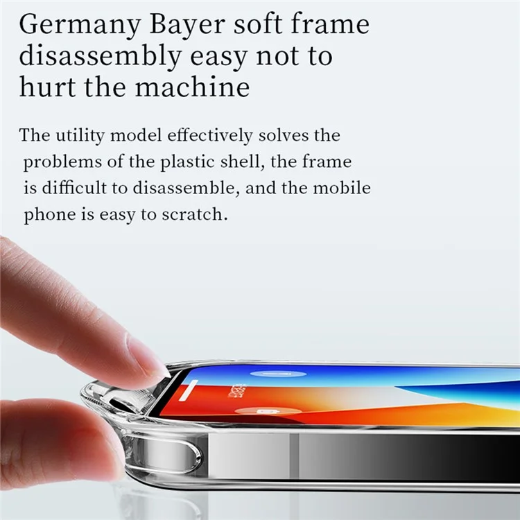 Sulada Für Iphone 16 Clear Case TPU +temperierte Glasschockdelie -handy -hülle - Transparent Schwarz