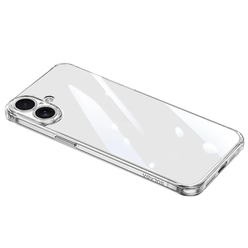 SULADA For iPhone 16 Clear Case TPU +Tempered Glass Shockproof Phone Case - Transparent