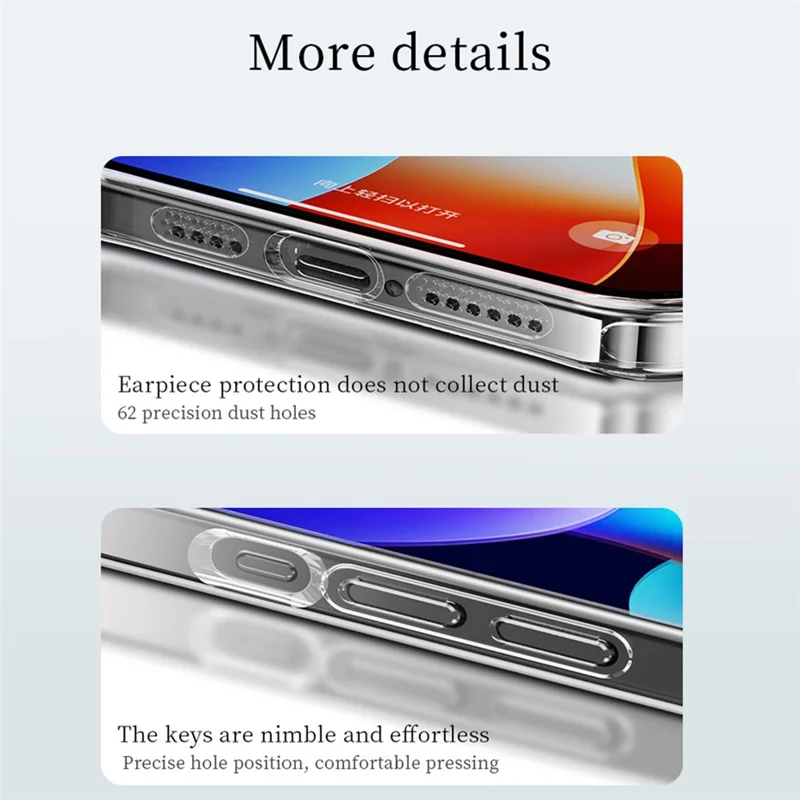 SULADA For iPhone 16 Clear Case TPU +Tempered Glass Shockproof Phone Case - Transparent