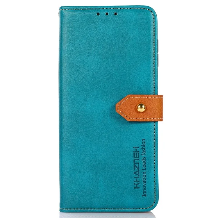 Khazneh Pour Samsung Galaxy A04 4G PU Cuir à Amortir le Boîtier de Téléphone Boîte de Protection du Portefeuille Avec Boucle Magnétique Dorée - Bleu