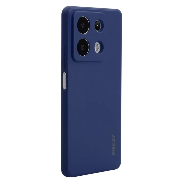 ENKAY HAT PRINCE For Xiaomi Redmi Note 13 5G Case Straight Edge Liquid Silicone Phone Cover - Dark Blue