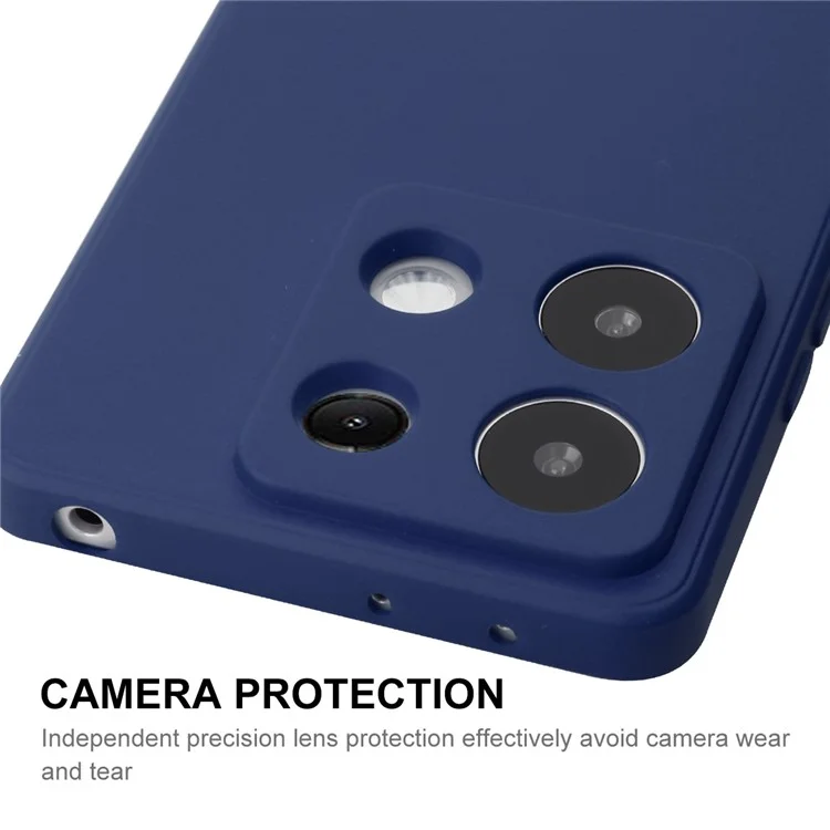 ENKAY HAT PRINCE For Xiaomi Redmi Note 13 5G Case Straight Edge Liquid Silicone Phone Cover - Dark Blue